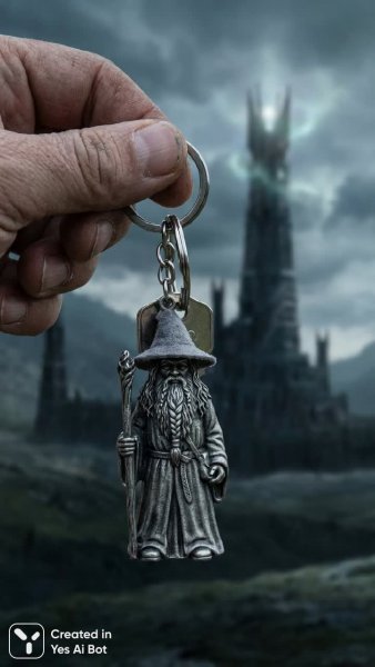 Гендальф на ключничке: фотореалистичное изображение из Исенгарда. Картинка из нейронной сети Nano Banana