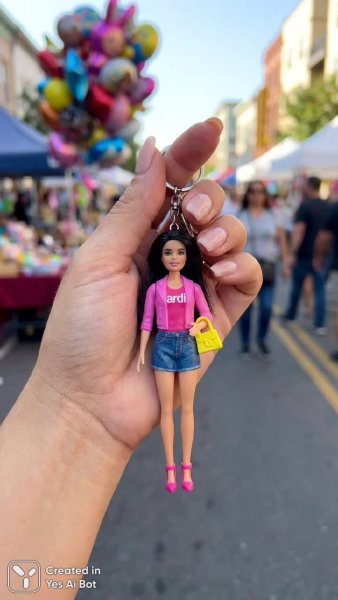 Кукольная ключаница: стиль и оживленная ярмарка. Картинка из нейронной сети Nano-Banana