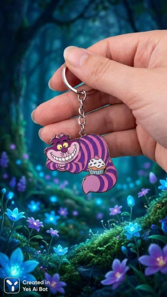 Загадочный лес и ключик с Чеширским котом: детализированная фотореалистичная сцена. Изображение из нейронной сети NanoBanana