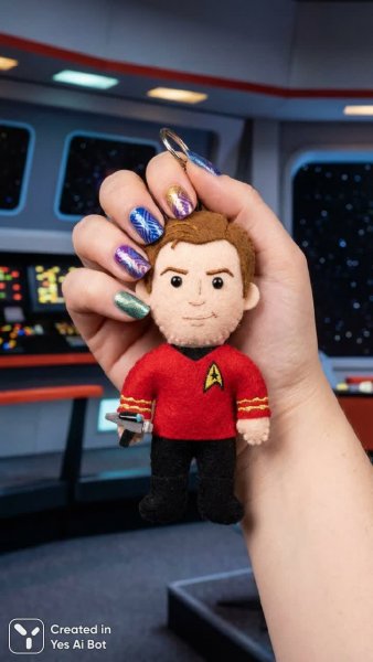 Звездный путь: капитан Кирк и яркие ногти в космосе. Нейросеть NanoBanana