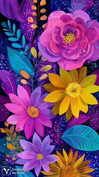 Яркие полосы и нежные цветы: веселое настроение в стиле поп-арт. Изображение из нейронной сети Миджорни