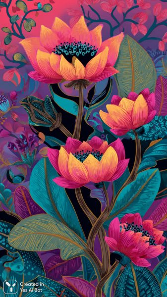 Яркие полосы и цветы в стиле поп-арт. Изображение из нейросети Midjourney