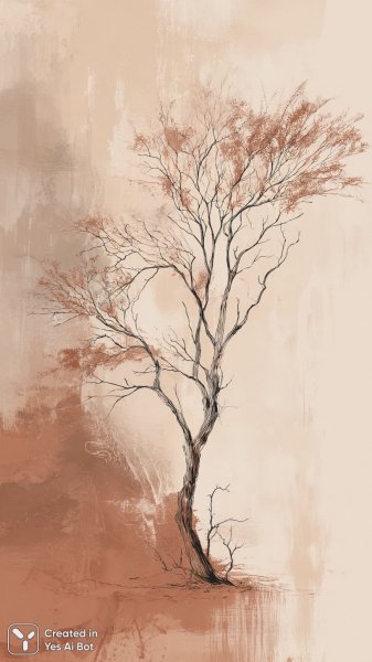 Природные мотивы и мягкие текстуры в минималистичной абстракции. Картинка из нейросети Midjourney