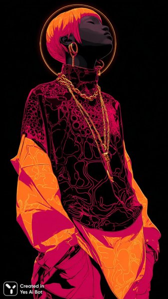 Неоновый взрыв цвета: иллюстрация моды в электрических тонах. Изображение из нейросети Midjourney