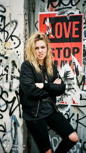 Городской бунт: дерзкая красота в стиле панк-рок и граффити. Нейросеть Нано Банана