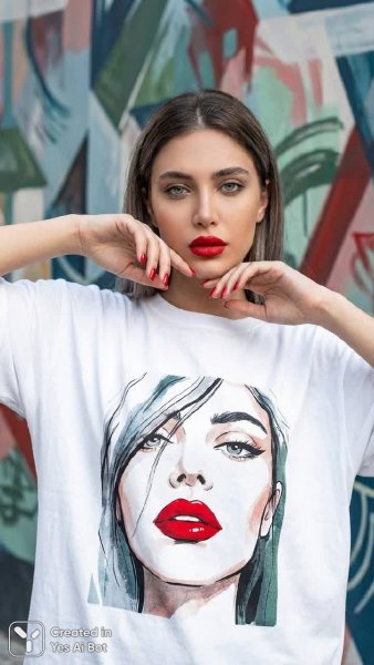 Современный стиль: взгляд с красными губами и дерзкой манерой. Картинка из нейронной сети Нано Банана