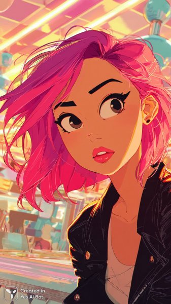 Яркая девушка в стиле ретро: энергия и стиль кафе 50-х годов. Изображение из нейронной сети Midjourney