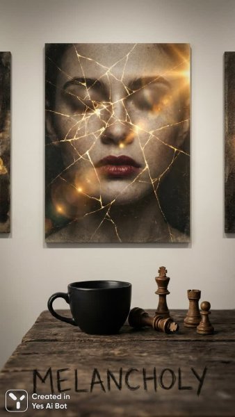 Лицо в трещинах: хрупкость бытия и иллюзия контроля. Изображение из нейросети Nano Banana