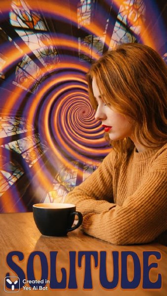 Безмятежность в бесконечных спиралях и отражениях одиночества. Генерация из нейросети Nano Banana