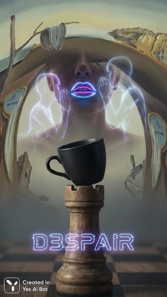 Неоновые губы и призрачные шёпоты: красота в осколках памяти и отчаянии. Изображение из нейронной сети Нано Банана