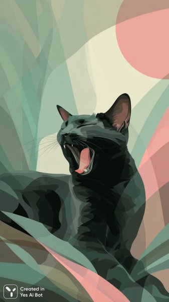 Милый кот в стиле минимализма на пастельном фоне с геометрией. Изображение из нейронной сети Midjourney