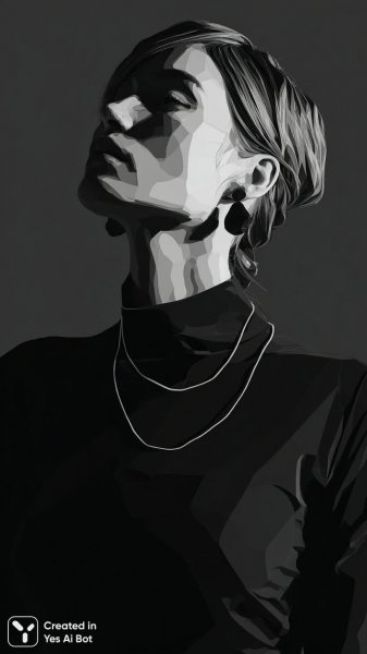 Черно-белый стиль и смелые губы: современная мода в минималистичном образе. Нейронная сеть Midjourney