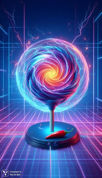 Энергетический леденец: футуристичный дизайн и электрическая мощь в стиле киберпанк. Генерация из нейронной сети Dalle