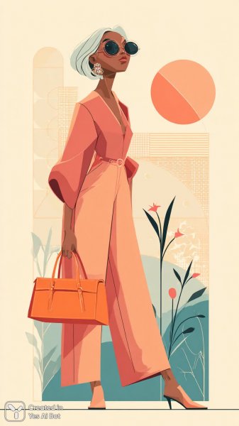 Стильная женщина с фиолетовыми волосами и ярким образом. Картинка из нейросети Миджорни