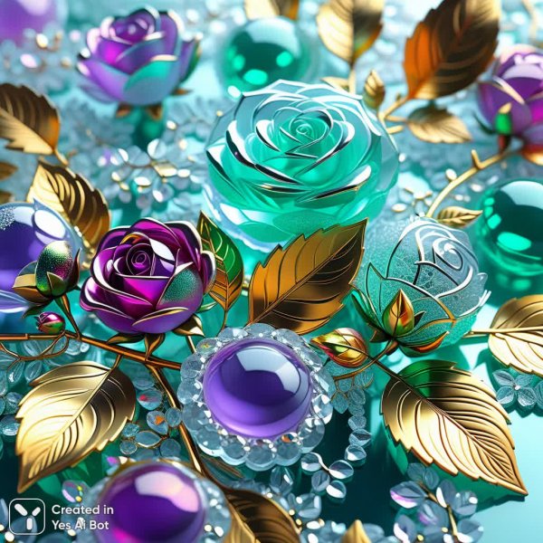 Замороженная сказка: хрустальные ягоды и золотые ветви в лучах света. Нейросеть Stable Diffusion