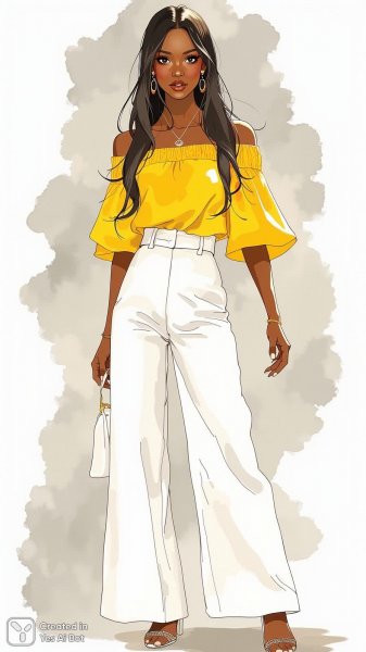 Элегантный летний образ в акварельной иллюстрации. Изображение из нейросети Flux