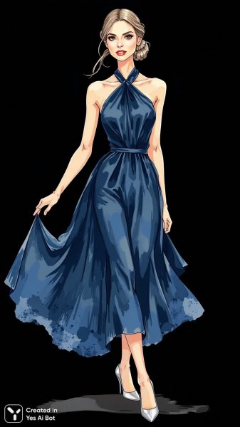 Элегантность в акварели: стильная мода и вневременная красота. Нейронная сеть Flux 1