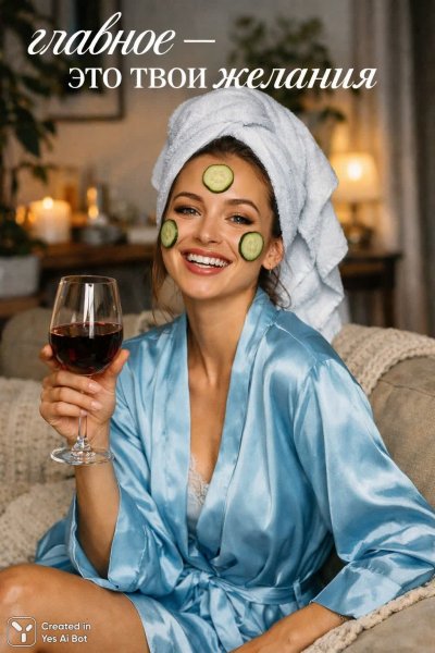 Вечерние желания и уют: наслаждение моментом жизни с бокалом вина. Картинка из нейросети Sora