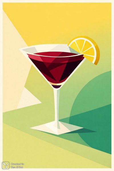 Стильный мартини в пастельных тонах и минималистичном стиле. Картинка из нейросети Sora