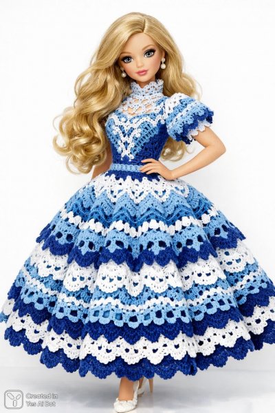 Кукла в вязаном платье: нежность и очарование наивного искусства. Картинка из нейросети Sora Ai Images