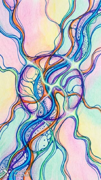 Яркий нейрографический рисунок: Абстракция и красота в деталях. Генерация из нейросети Нано Банана