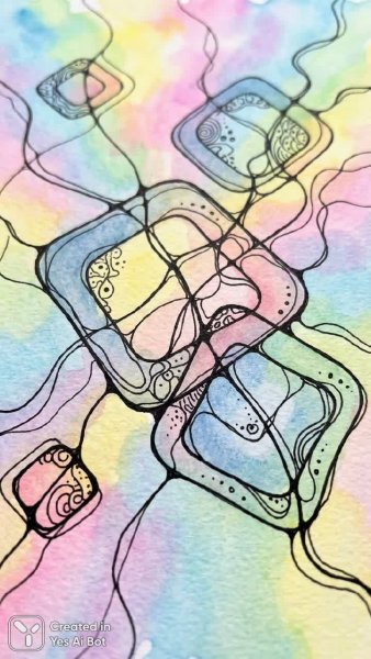 Нейрографика: переплетение линий и нежных пастельных оттенков. Изображение из нейронной сети Nano Banana