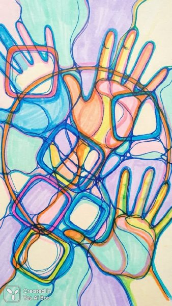 Нейрографический рисунок в пастельных тонах, абстрактные линии и мягкие формы. Нейронная сеть Nano-Banana