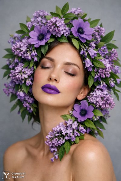 Нежная красота: женский портрет в цветущем саду. Изображение из нейросети Sora