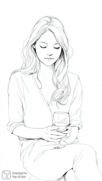 Уютный вечер с бокалом вина в стиле минимализма. Нейронная сеть Midjourney