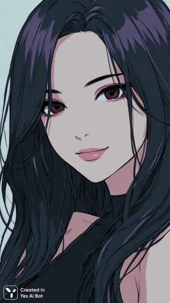 Загадочная красотка: восхитительный образ вампирши в стиле аниме с красными глазами и острыми клыками. Картинка из нейросети Midjourney