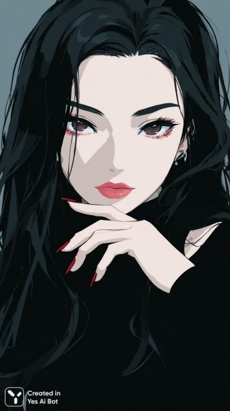 Очаровательная вампирша с яркими акцентами и игривым выражением лица. Генерация из нейросети Миджорни