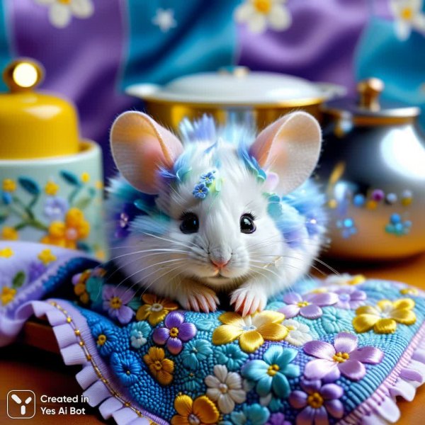 Спящая мышка в уютном домике: сказочный мир нежных снов и пастельных красок. Картинка из нейронной сети Stable Diffusion