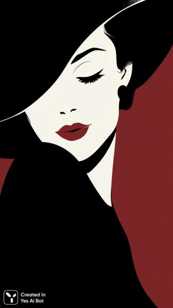 Загадочная красота в черно-белом стиле с ярким акцентом. Генерация из нейросети Миджорни