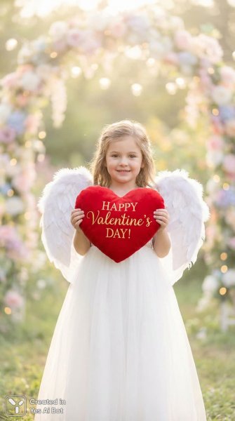 Ангел с сердцем: праздник любви и нежности!. Изображение из нейронной сети Нано Банана