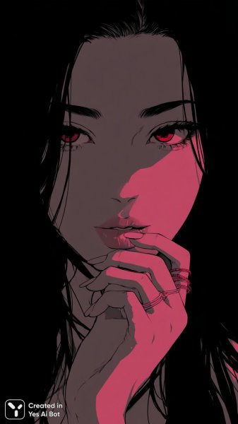 Очаровательная вампирша с пронзительным взглядом и коварной улыбкой. Изображение из нейронной сети Midjourney