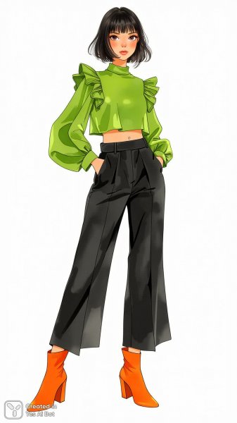 Яркий образ: мода и стиль в современной иллюстрации. Картинка из нейронной сети Flux.1