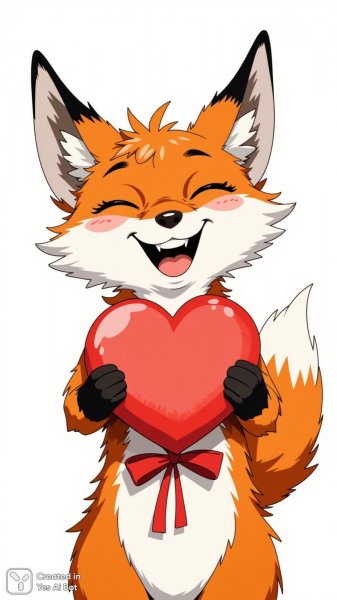 Лиса с любовью: минималистичный рисунок в черно-белых тонах. Картинка из нейросети Flux 1