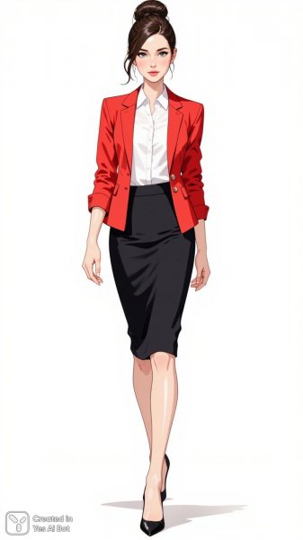 Элегантный образ в красном и черном: стиль и уверенность. Нейронная сеть Flux 1