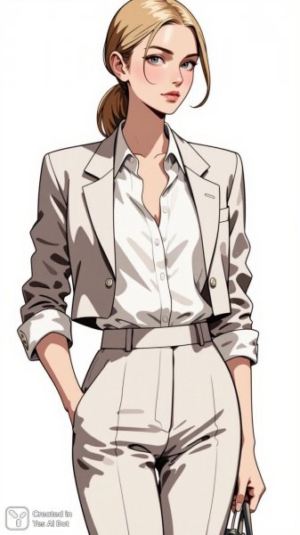 Элегантный образ современной женщины в стильном костюме. Изображение из нейронной сети Flux