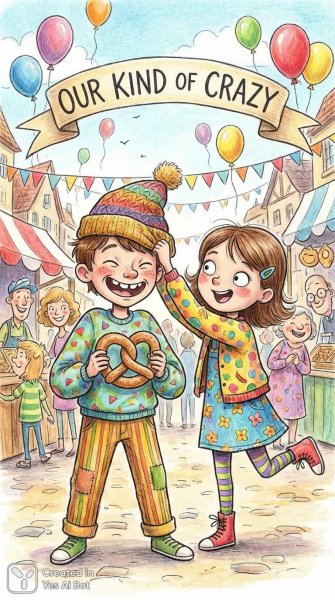 Весёлый дуэт: очарование, романтика и игривый юмор в ярком стиле. Картинка из нейронной сети Нано Банана