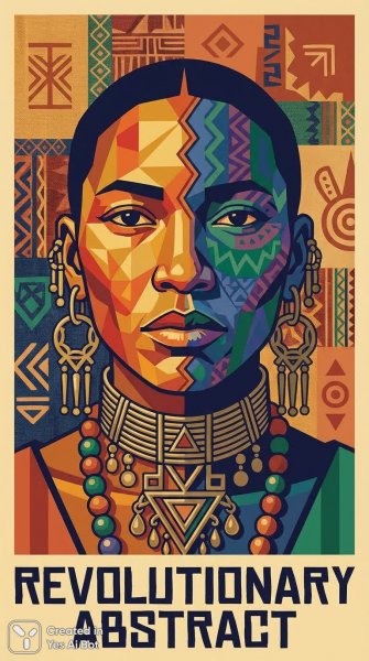 Яркий этнический портрет с сегментированным лицом и сложной детализацией украшений. Генерация из нейронной сети Нано Банана