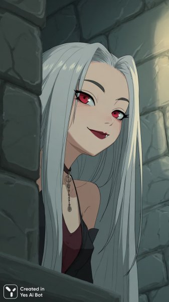 Вампирша в стиле аниме: соблазнительный взгляд и готический шик. Нейронная сеть Миджорни