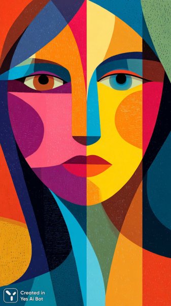 Кубистический портрет: яркие краски и минимализм в современном искусстве. Нейронная сеть Миджорни