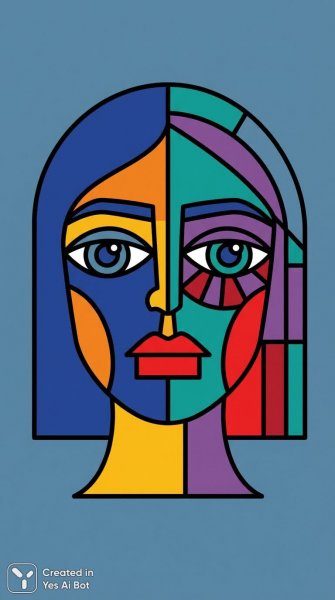 Яркий портрет: геометрия и эмоции в современном искусстве. Генерация из нейронной сети Nano-Banana