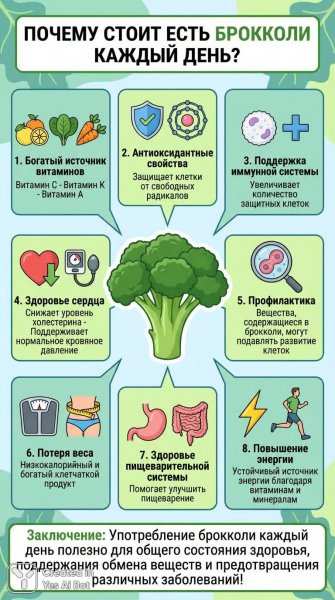 Брокколи ежедневно: польза для организма и укрепление здоровья на долгие годы. Нейронная сеть Нано Банана