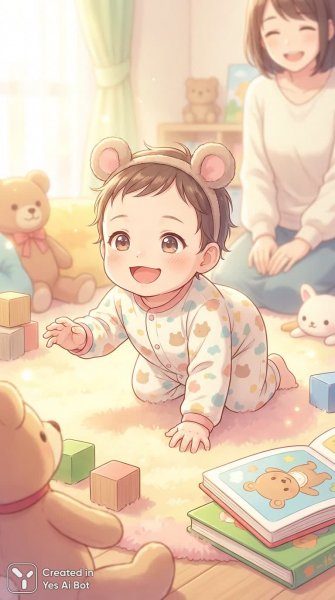 Радость и беззаботность: первые шаги маленького чуда в ярком мире детства. Генерация из нейронной сети NanoBanana