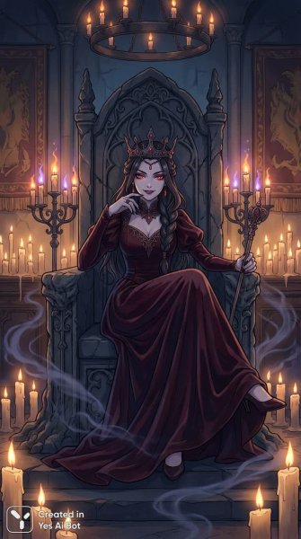 Королева вампиров на темном троне: власть и тайна ночи. Нейросеть Нано Банана