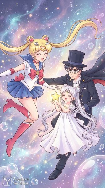 Волшебный дуэт: защита, любовь и радость под звездным небом. Картинка из нейросети Nano-Banana