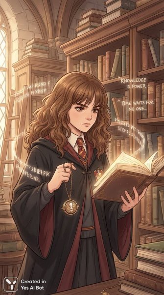 Гермиона Грейнджер: Време́нное путешествие и мудрость знаний. Нейросеть NanoBanana