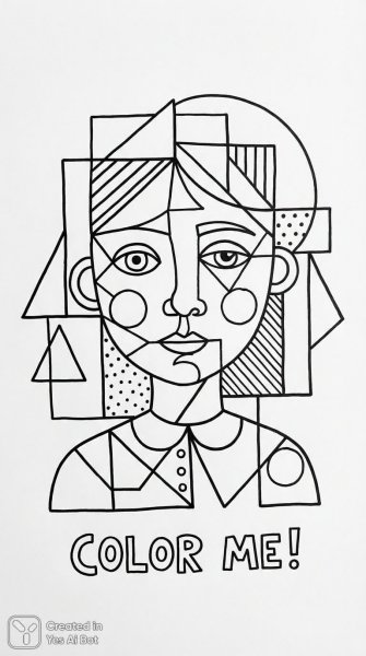 Девочка в стиле кубизма: игра линий и форм. Изображение из нейросети Nano Banana